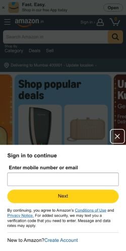 amazon.in Mobile View