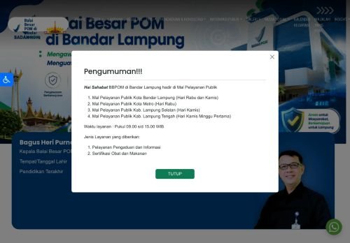 bpomlampung.net Desktop View