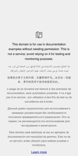 example.com Mobile View