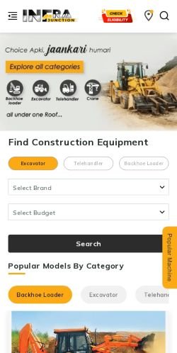 infra.tractorjunction.com Mobile View
