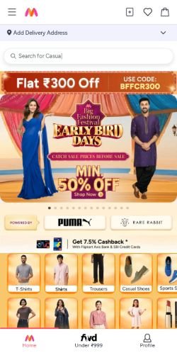 myntra.com Mobile View