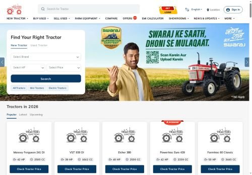 tractorjunction.com Desktop View