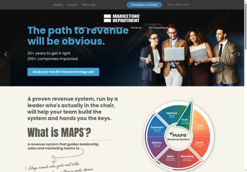 www.marketingdepartmentinc.com Desktop View