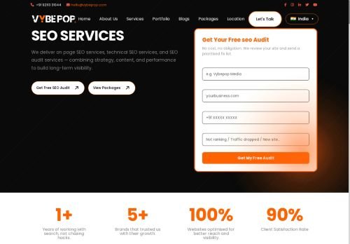 www.vybepop.com/services/seo Desktop View