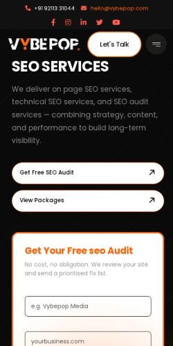 www.vybepop.com/services/seo Mobile View