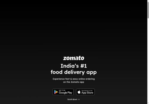 zomato.com Desktop View
